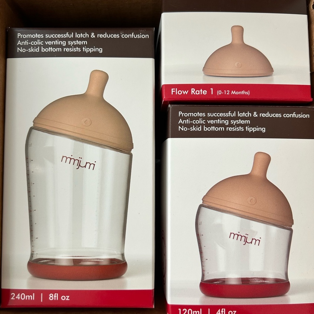 Baby Bottle with Anti-Colic Venting System - Tan